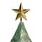 31" Rustic Layered Green & Gold Layered Metal Tabletop Christmas Tree with Gold Star Topper